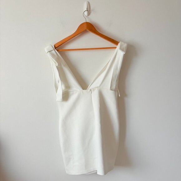 Zara Short Dress with Bows NWT Oyster White Size Large - Picture 9 of 11